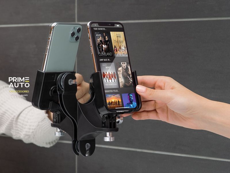 Тримач телефону XL поворотний на присосках чорний чорні фіксатори 8ARM3 WeatherTech 8ARM3 фото