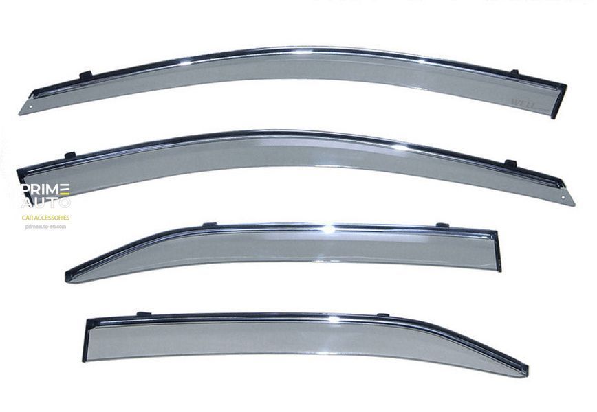 Дефлекторы окон к-т 4 шт с хромированным молдингом Toyota Camry 2007 - 2011 Sedan Wellvisors 3-847TY009 3-847TY009 фото