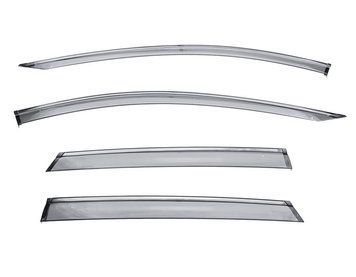 Window Deflectors 4pcs Set With Black Trim Ford Escape 2020-2025 Wellvisors 3-847FD026