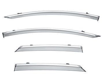 Window Deflectors 4pcs Set with Chrome Trim Lincoln MKZ 2013-2020 Wellvisors 3-847LC004