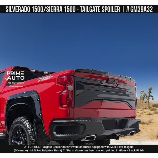Спойлер на задній борт Chevrolet Silverado 1500 2019-2025 чорний AIR DESIGN GM39A32 GM39A32 фото
