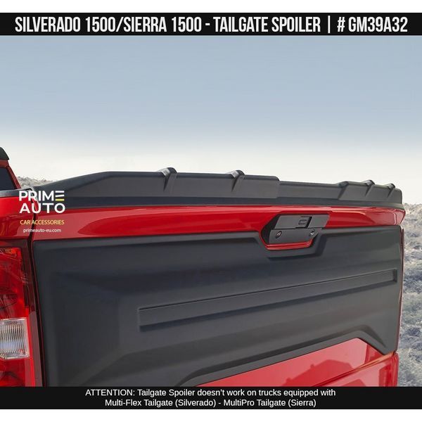 Спойлер на задній борт Chevrolet Silverado 1500 2019-2025 чорний AIR DESIGN GM39A32 GM39A32 фото