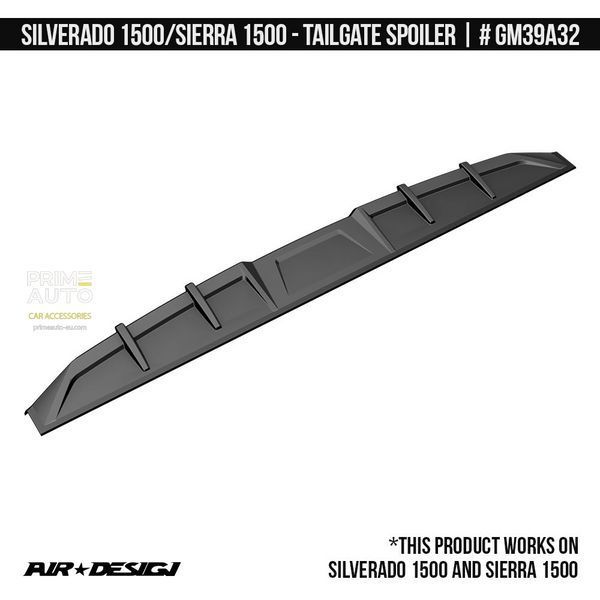 Спойлер на задній борт Chevrolet Silverado 1500 2019-2025 чорний AIR DESIGN GM39A32 GM39A32 фото