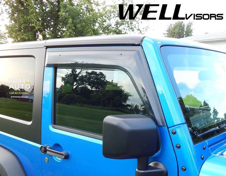 Window Deflectors Front Premium Series Jeep Wrangler 2007-2017 2 Door Wellvisors 3-847JE001