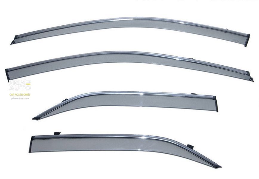 Дефлекторы окон к-т 4 шт с хромированным молдингом Toyota Camry 2012 - 2014 Wellvisors 3-847TY010 3-847TY010 фото