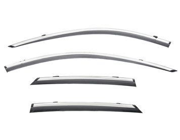Window Deflectors 4pcs Set with Chrome Trim Kia K5 2021-2025 Wellvisors 3-847KA025