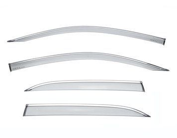 Window Deflectors 4pcs Set with Chrome Trim Mercedes-Benz GLE-Class 2020-2022 Wellvisors 3-847MB026