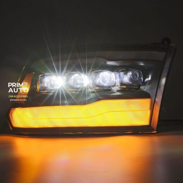 Faruri faţă RAM/Dodge Ram 1500 Classic 2009-2024 LED NOVA series cărbune negru AlphaRex 880590