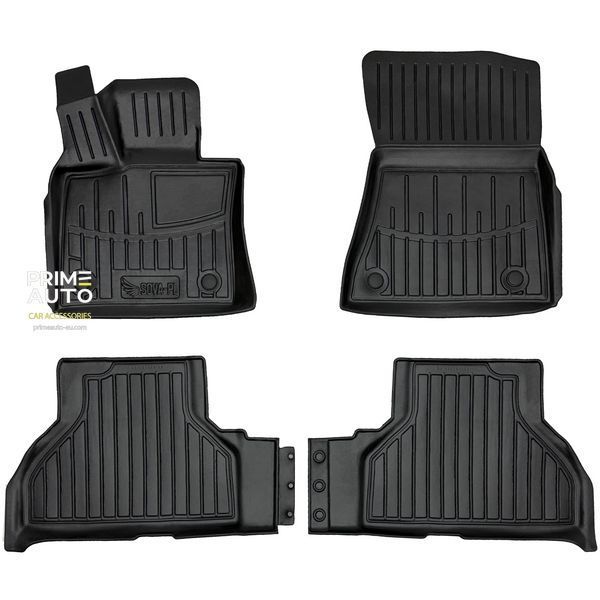 Dywaniki gumowe z bokiem zestaw 4 szt BMW X5 2006 - 2013 (E70) czarny SOVA-PL