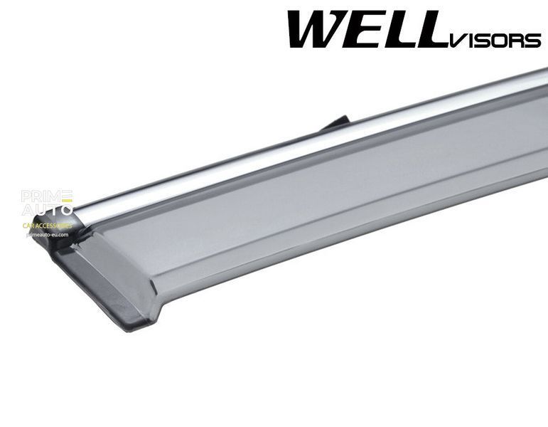 Дефлекторы окон к-т 4 шт с хромированным молдингом Volvo S60 2011 - 2018 Wellvisors 3-847VO002 3-847VO002 фото