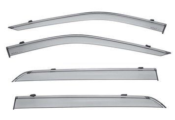 Window Deflectors 4pcs Set With Black Trim Nissan Kicks 2018-2025 Wellvisors 3-847NS020