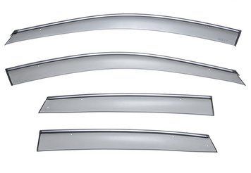 Window Deflectors 4pcs Set with Chrome Trim Honda CR-V 2007-2011 Wellvisors 3-847HD013