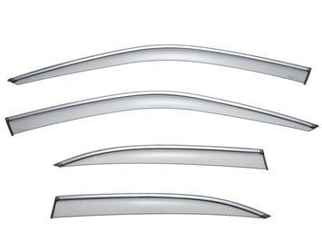 Owiewki do szyb samochodowych num 4 szt z chromowaną odlewanie BMW 5-Series 1997 - 2003 Sedan Wellvisors 3-847BM003