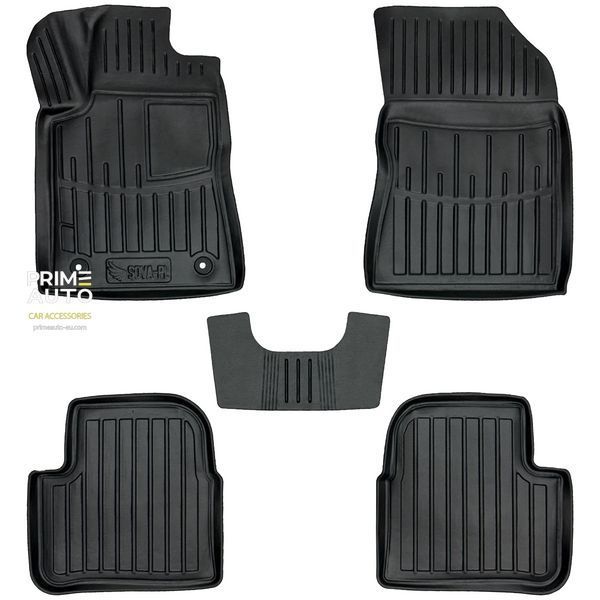Dywaniki gumowe z bokiem zestaw 5 szt Citroen C3 2016 - 2024 (III) czarny SOVA-PL