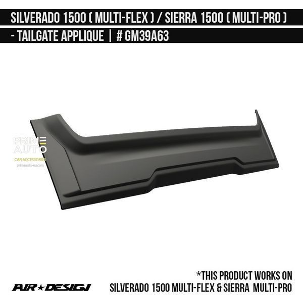 Накладка на задний борт Chevrolet Silverado 1500 2019-2025 черный AIR DESIGN GM39A63 GM39A63 фото