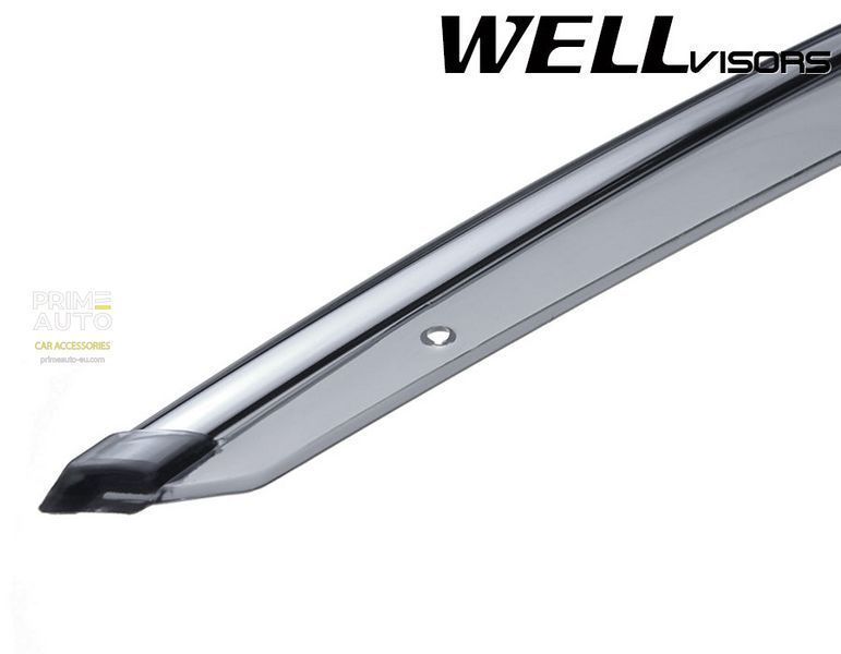 Window Deflectors 4pcs Set with Chrome Trim BMW 5-Series 1997-2003 Sedan Wellvisors 3-847BM003