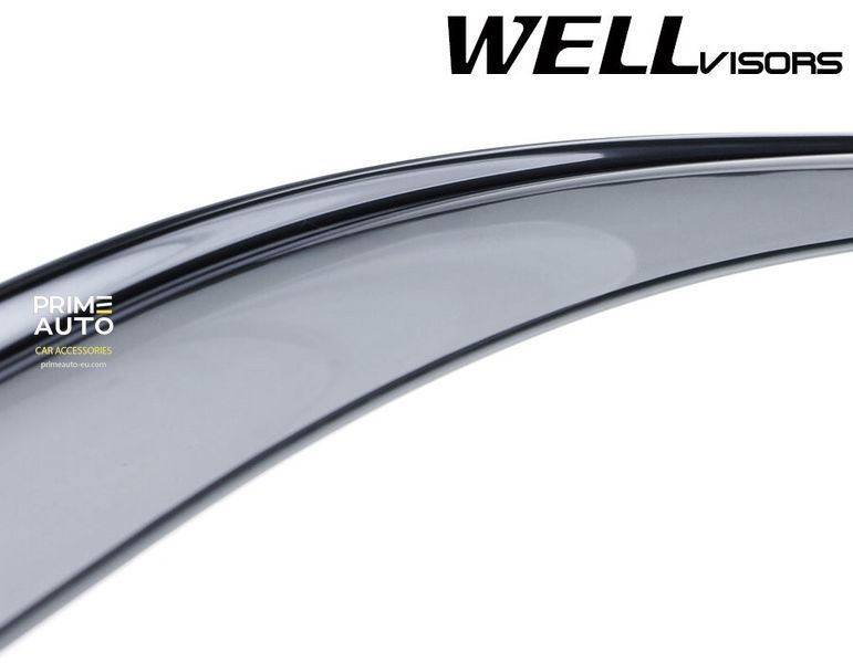 Window Deflectors 4pcs Set with Chrome Trim BMW 5-Series 1997-2003 Sedan Wellvisors 3-847BM003