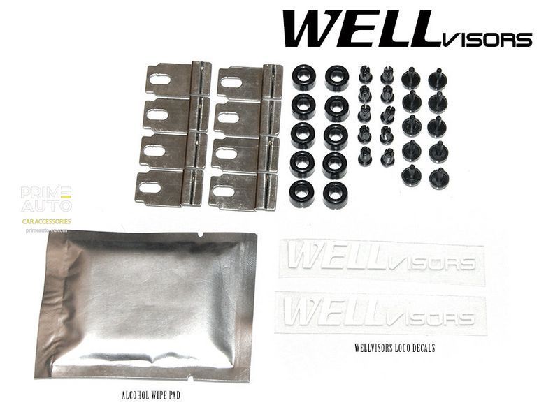 Window Deflectors 4pcs Set with Chrome Trim BMW 5-Series 1997-2003 Sedan Wellvisors 3-847BM003