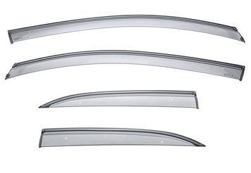 Window Deflectors 4pcs Set With Black Trim Suzuki Kizashi 2010-2014 Wellvisors 3-847SK001