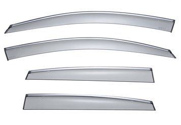 Window Deflectors 4pcs Set with Chrome Trim Honda CR-V 2012-2016 Wellvisors 3-847HD014