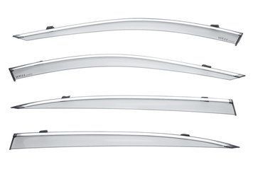Owiewki do szyb samochodowych num 4 szt z chromowaną odlewanie BMW 7-Series 2009 - 2015 Wellvisors 3-847BM011