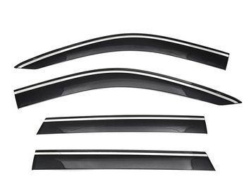 Window Deflectors 4pcs Set with Chrome Trim Chevrolet;GMC;Cadillac Tahoe;Yukon;Escalade 2021-2025 Wellvisors 3-847CH034