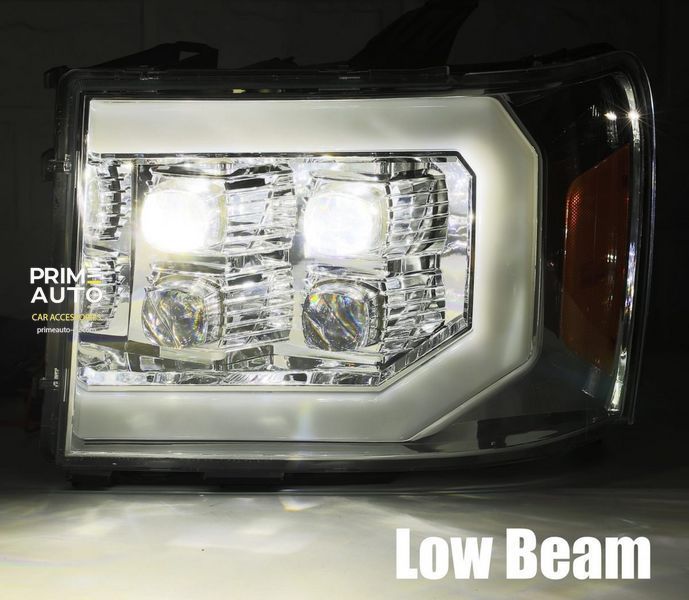 Передние фары GMC Sierra 2007-2013 LED NOVA серия хром AlphaRex 880607 880607 фото
