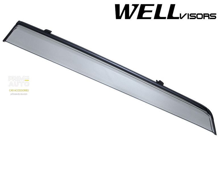 Owiewki do szyb samochodowych num 4 szt z czarna chromowana listwa Hyundai Santa Fe 2007 - 2012 Wellvisors 3-847HY002
