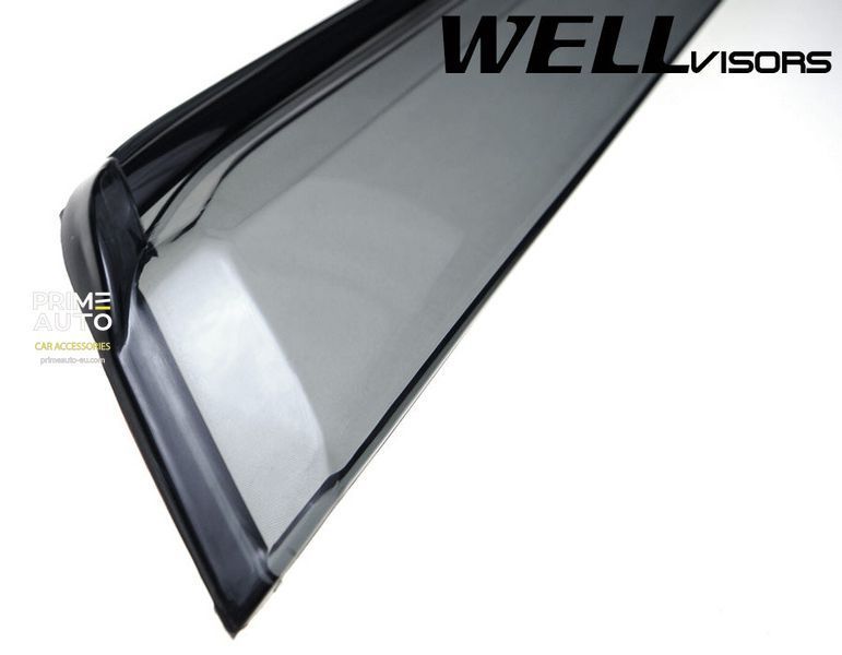 Owiewki do szyb samochodowych num 4 szt z czarna chromowana listwa Hyundai Santa Fe 2007 - 2012 Wellvisors 3-847HY002