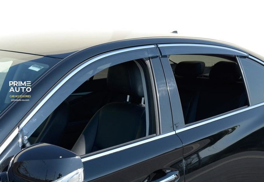 Owiewki do szyb samochodowych num 4 szt z chromowaną odlewanie Infiniti Q50 2014 - 2023 Wellvisors 3-847IN008