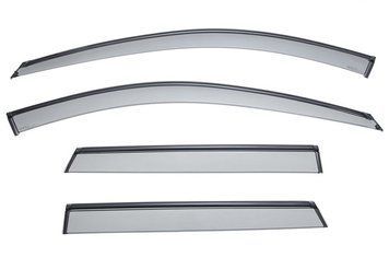 Owiewki do szyb samochodowych num 4 szt z czarna chromowana listwa Audi A3 2006 - 2013 Wellvisors 3-847AU003