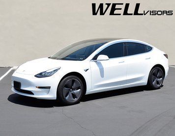 Window Deflectors 4pcs Set Full Chrome Tesla Model 3 2017-2022 Wellvisors 3-847TE001