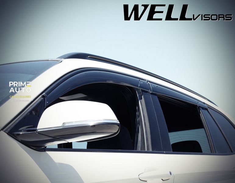Дефлекторы окон к-т 4 шт с черным хромированным молдингом BMW X1 2012 - 2015 Wellvisors 3-847BM008 3-847BM008 фото