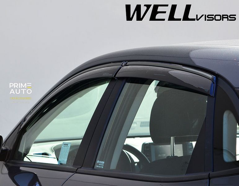 Дефлекторы окон к-т 4 шт с черным хромированным молдингом Hyundai Kona 2018 - 2025 Wellvisors 3-847HY018 3-847HY018 фото