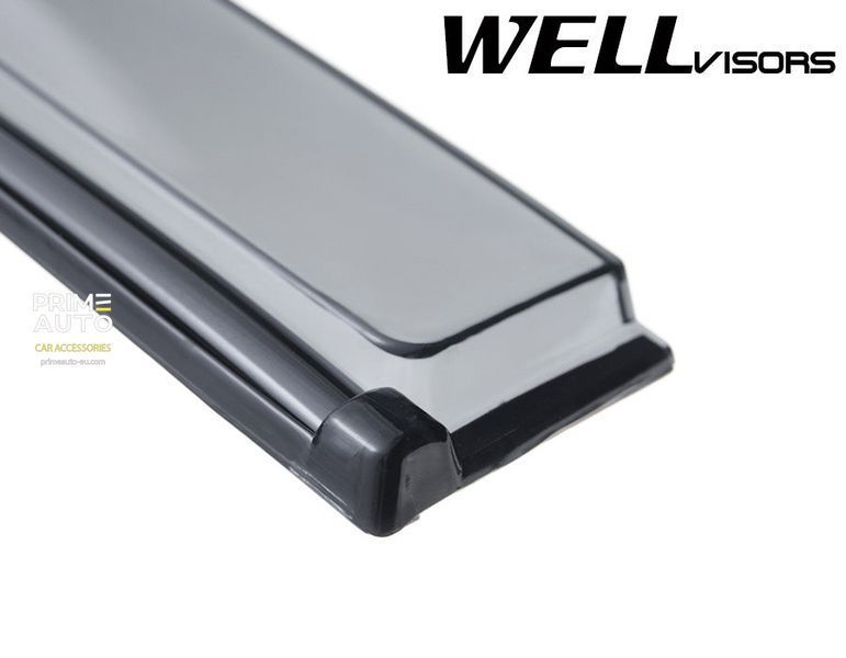 Window Deflectors 4pcs Set With Black Trim Audi A3 2006-2013 Wellvisors 3-847AU003