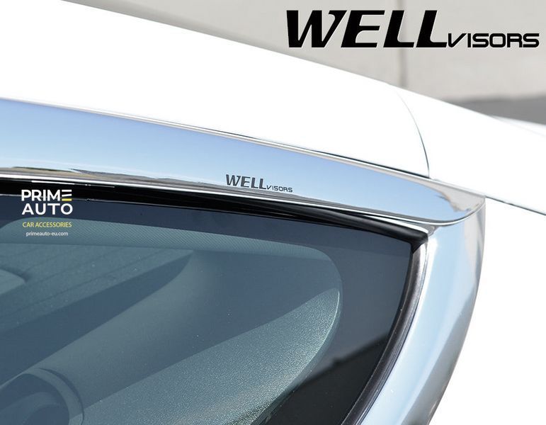 Owiewki do szyb samochodowych num 4 szt chromowany Tesla Model 3 2017 - 2022 Wellvisors 3-847TE001