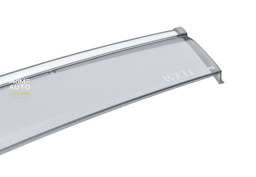 Owiewki do szyb samochodowych num 4 szt z chromowaną odlewanie Honda CR-V 2017 - 2026 Wellvisors 3-847HD036