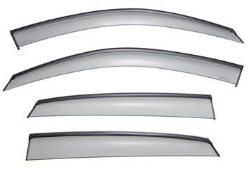 Window Deflectors 4pcs Set With Black Trim Infiniti FX 2003-2008 Wellvisors 3-847IN002