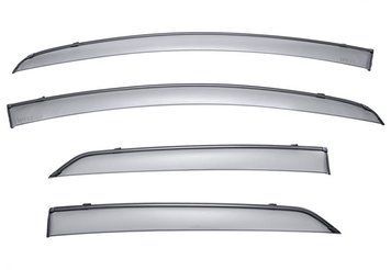 Window Deflectors 4pcs Set With Black Trim Toyota Yaris 2009-2011 Hatchback Wellvisors 3-847TY026