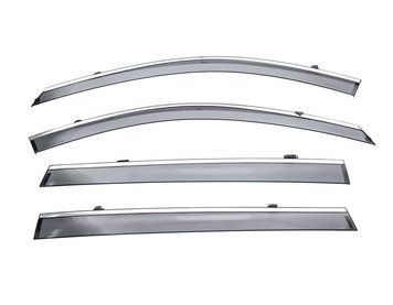 Window Deflectors 4pcs Set with Chrome Trim Lincoln Aviator 2020-2023 Wellvisors 3-847LC006