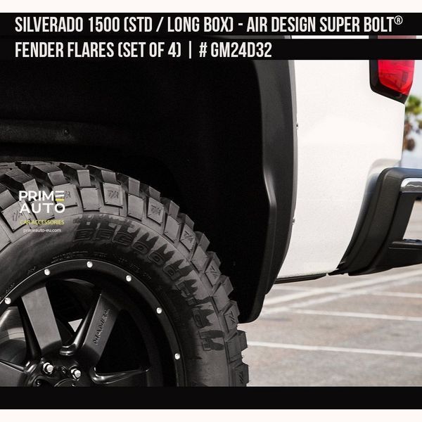 Fender Flares Chevrolet Silverado 1500 2014-2018 black AIR DESIGN GM24D32