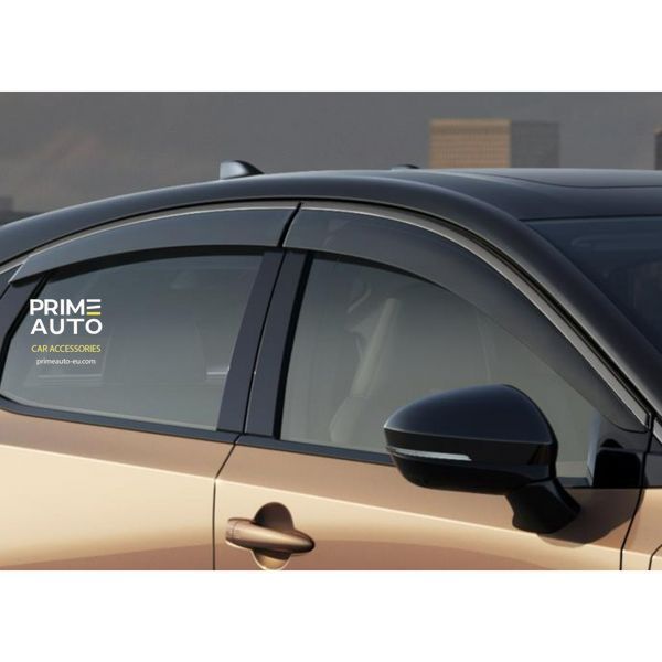 Owiewki do szyb samochodowych num 4 szt z czarną listwą Nissan Ariya 2023 - 2025 Wellvisors 3-847NS030