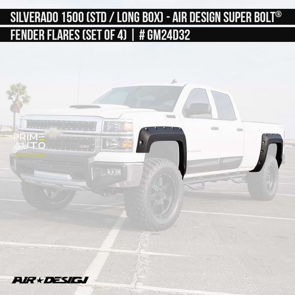 Fender Flares Chevrolet Silverado 1500 2014-2018 black AIR DESIGN GM24D32