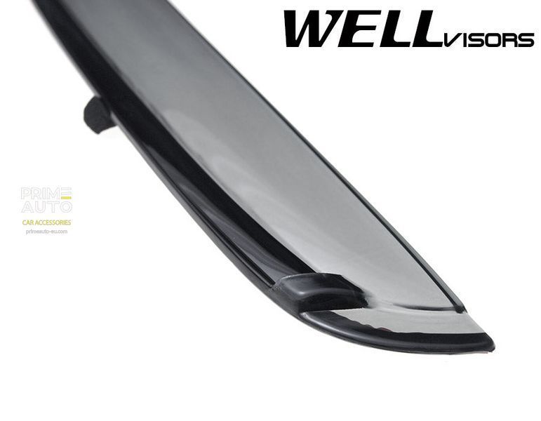 Owiewki do szyb samochodowych num 4 szt z czarna chromowana listwa Chevrolet Spark 2013 - 2015 Wellvisors 3-847CH005