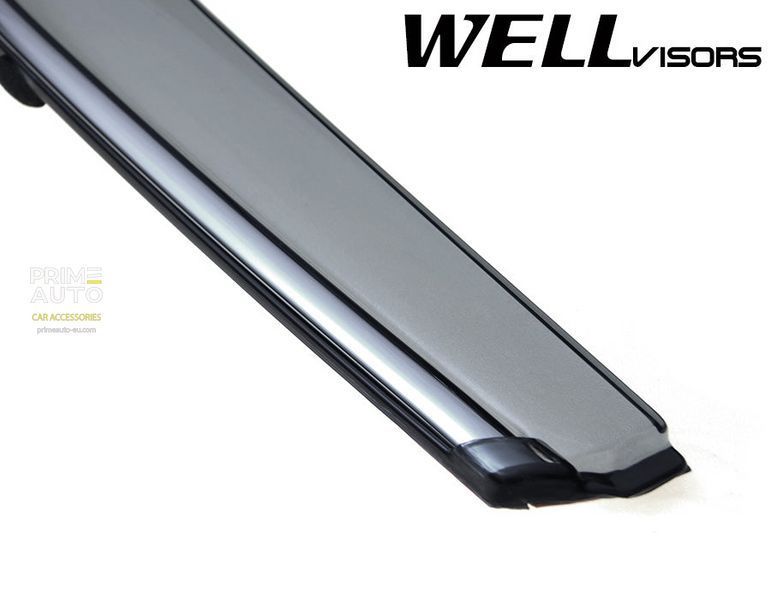 Owiewki do szyb samochodowych num 4 szt z chromowaną odlewanie MAZDA 6 2014 - 2017 Wellvisors 3-847MZ009