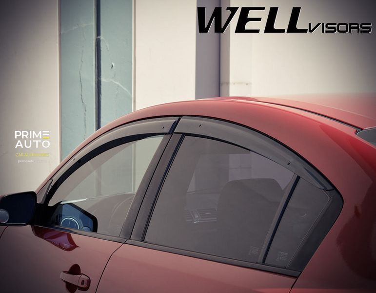 Дефлекторы окон к-т 4 шт Premium серія MAZDA 3 2004 - 2009 Sedan Wellvisors 3-847MZ001 3-847MZ001 фото