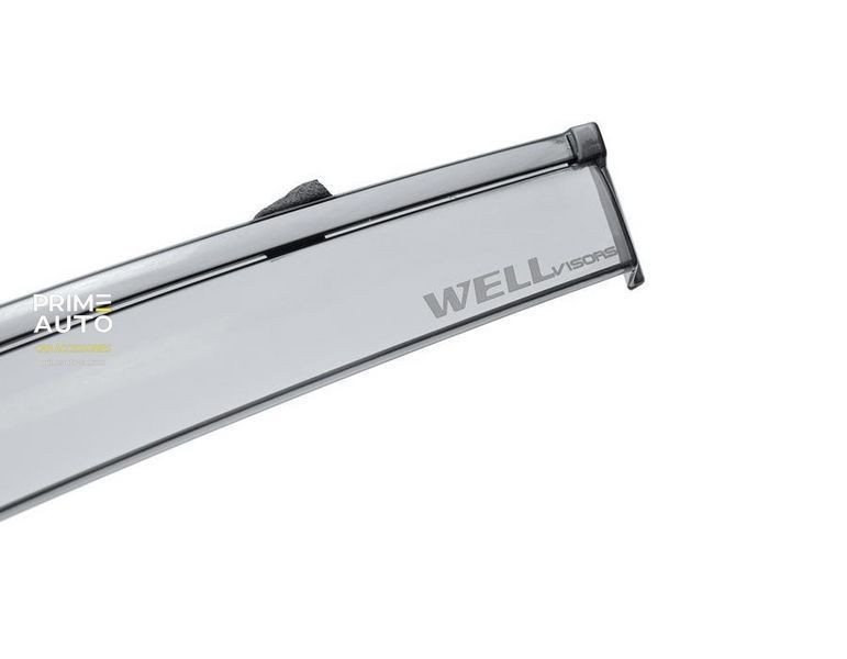 Window Deflectors 4pcs Set With Black Trim Volvo V90 2017-2025 Wellvisors 3-847VO008