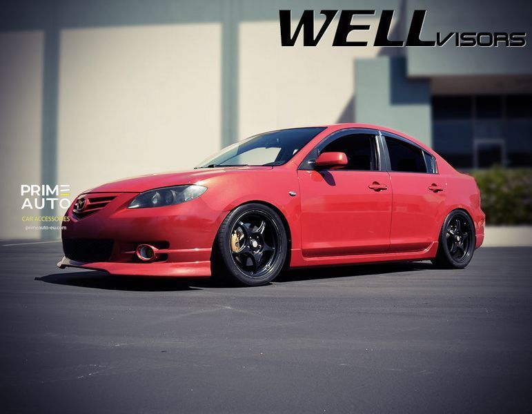 Дефлекторы окон к-т 4 шт Premium серія MAZDA 3 2004 - 2009 Sedan Wellvisors 3-847MZ001 3-847MZ001 фото