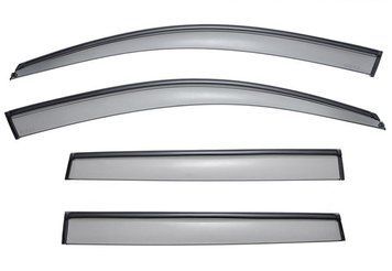 Window Deflectors 4pcs Set With Black Trim Porsche Cayenne 2003-2010 Wellvisors 3-847PO001