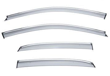 Owiewki do szyb samochodowych num 4 szt z chromowaną odlewanie Audi A3 2014 - 2020 Sedan Wellvisors 3-847AU006